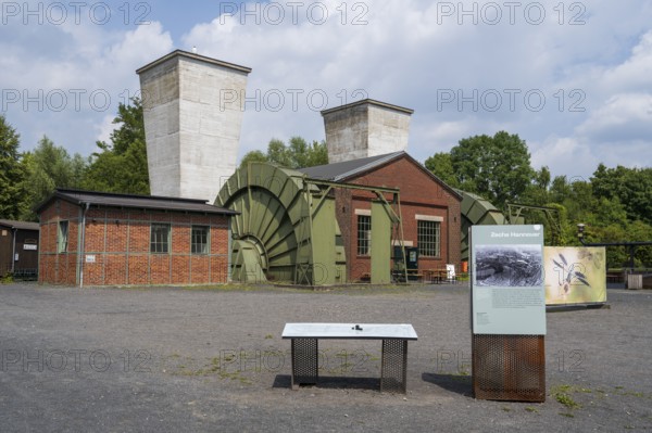 Mine fan and buildings at Hannover colliery, LWL Museum, former mine, industrial heritage, Bochum,