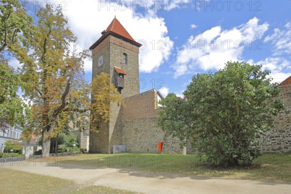 Historic Bülstring gate tower and former town fortifications, town wall, town tower, town gate,