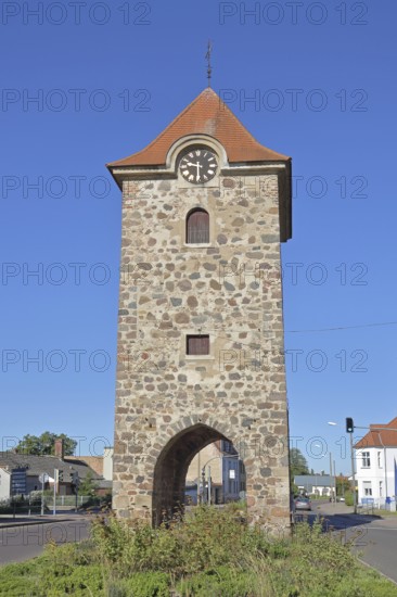 Historic Dornburger Tor, town tower, town gate, Breitestraßetor, Zerbst, Fläming, Saxony-Anhalt,