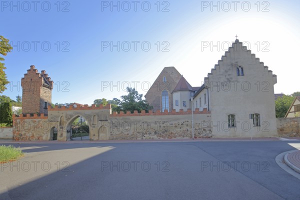 Francisceum built 13th century, former Franciscan monastery, tower with battlements, stepped gable,
