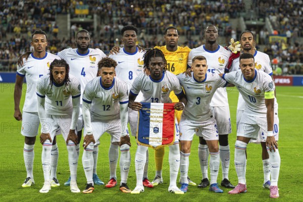 Wroclaw 05.09.2025 Eliminacje MS FIFA 2026 mecz Ukraina - Francja n/z reprezentacja Francji gora