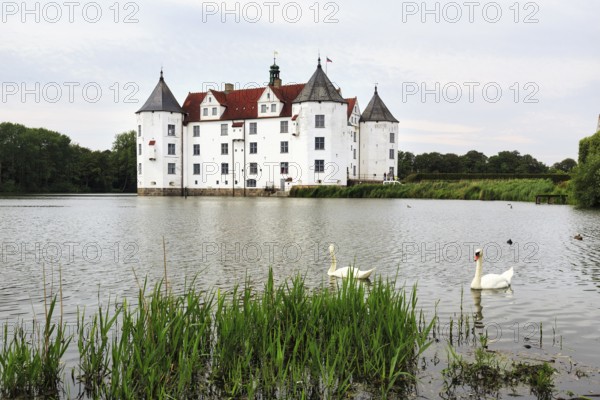 Glücksburg Castle, residential castle, moated castle with museum, Renaissance architecture,