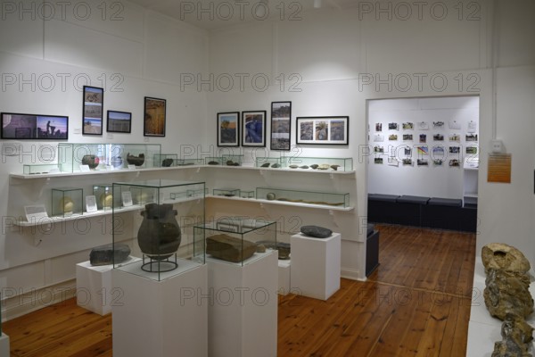 Exhibition rooms of the Jasper House Museum, Oranjemund, diamond restricted area, Karas region,