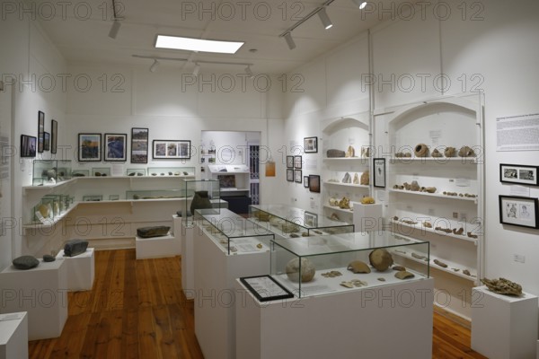Exhibition rooms of the Jasper House Museum, Oranjemund, diamond restricted area, Karas region,