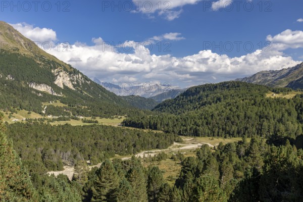 Alluvial plain near Alpe Gana, Sorgente del Brenno, headwaters, Lukmanier Pass, Blenio, Ticino,