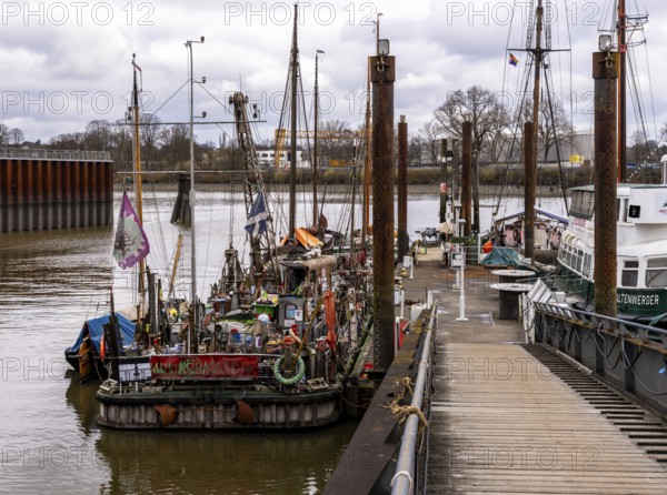 Finkenwerder cutter harbour, Hamburg, Germany