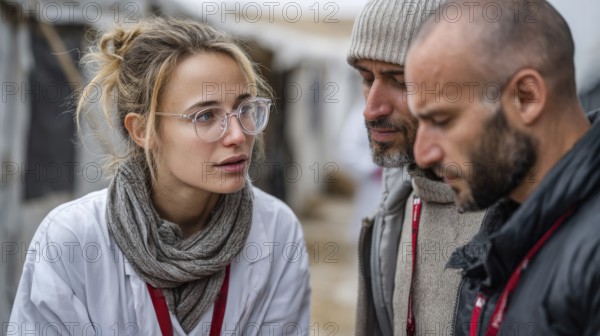 Doctors without borders helping people in refugee camp and assisting in getting medical and