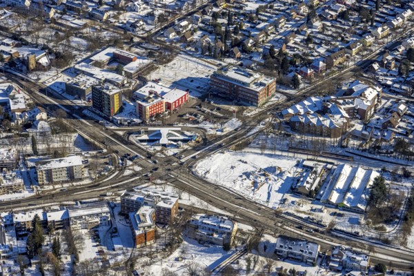 Aerial view, crossing Sittardsberg, Hotel Sittardsberg-Schenkel, Wanheim-Angerhausen, Duisburg,