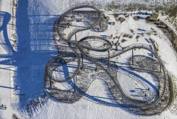 Aerial view, Tiger & Turtle - Magic Mountain, artwork, Wanheim-Angerhausen, Duisburg, Ruhr area,