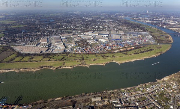 Aerial photo, Duisport, Duisburger Hafen AG, Logport I, container port, Rhine harbour,