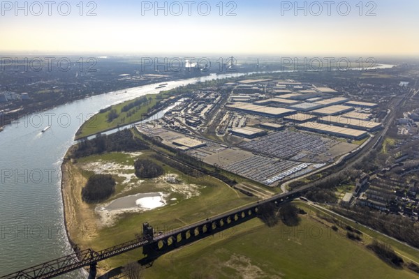 Aerial photo, Duisport, Duisburger Hafen AG, Logport I, container port, Rhine harbour,