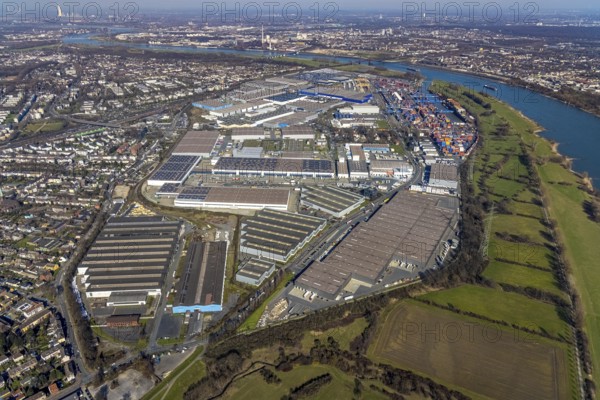 Aerial photo, Duisport, Duisburger Hafen AG, Logport I, container port, Rhine harbour,