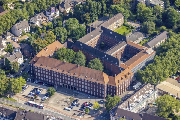 Aerial photograph, Duisburg-Hamborn Local Court and Prison, Obermarxloh, Duisburg, Ruhr area, North