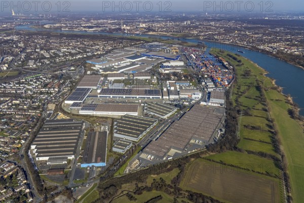 Aerial photo, Duisport, Duisburger Hafen AG, Logport I, container port, Rhine harbour,