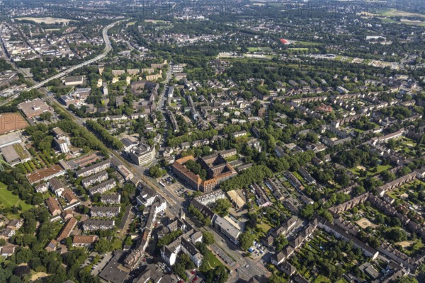Aerial photograph, Duisburg-Hamborn Local Court and Prison, Obermarxloh, Duisburg, Ruhr area, North