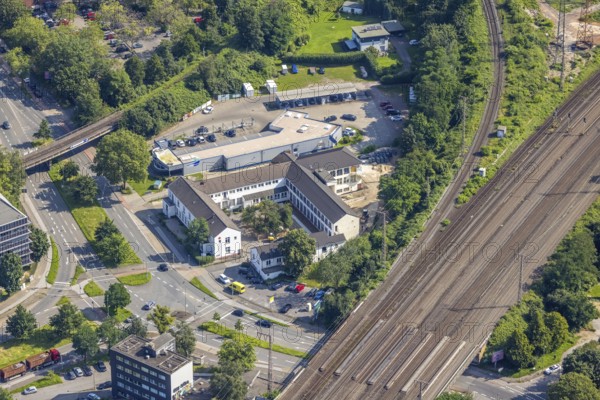 Aerial photo, Tushita Verlag, Meidericher Straße, Duissern, Duisburg, Ruhr area, North