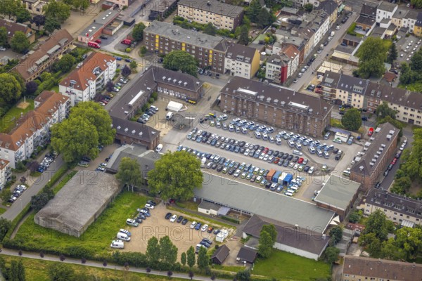 Aerial view, police headquarters, Neudorf, Duisburg, Ruhr area, North Rhine-Westphalia, Germany,