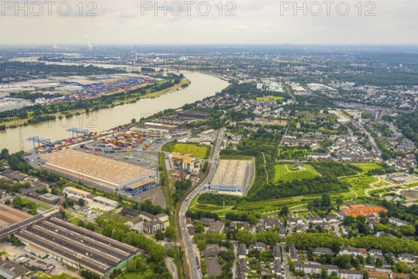 Aerial view, Tiger & Turtle - Magic Mountain and new logistics hall, Wanheim-Angerhausen, Duisburg,