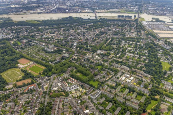 Aerial view, district Rheinhausen Hochemmerich, Volkspark Stadion, Duisburg, Ruhr area, North