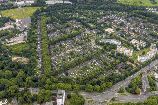 Aerial view, residential park Hochheide, Die Weißen Riesen, Hochheide, Duisburg, Ruhr area, North
