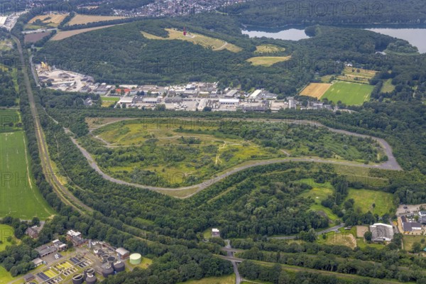 Aerial view, fallow land, Lohmannsheide spoil tip on Grafschafter Straße for planned hazardous