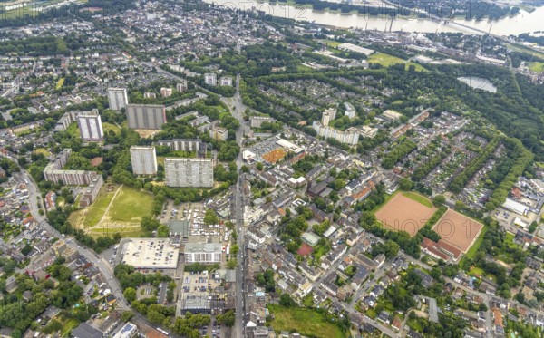 Aerial view, residential park Hochheide, Die Weißen Riesen, Hochheide, Duisburg, Ruhr area, North