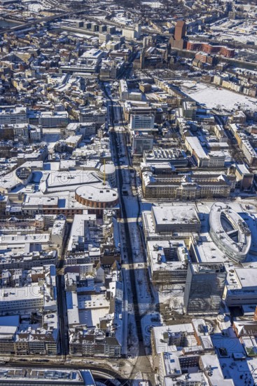 Aerial view, Landesarchiv North Rhine-Westphalia Abteilung Rheinland, Königstraße, brownfield