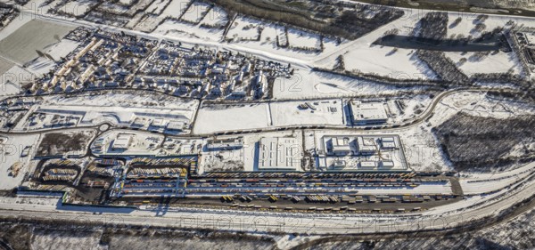 Aerial view, logport III, industrial estate Dahlingstraße, railway settlement, Samskip Multimodal