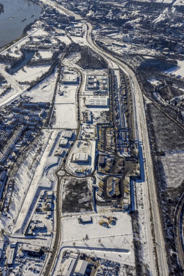 Aerial view, logport III, industrial estate Dahlingstraße, railway settlement, Samskip Multimodal