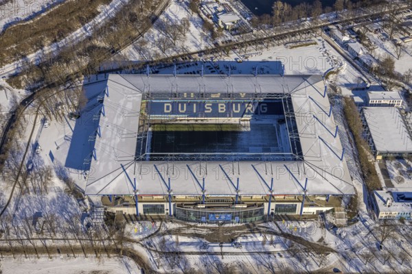 Aerial view, football stadium Schauinsland-Reisen-Arena, MSV Duisburg Arena, Sportpark Duisburg,