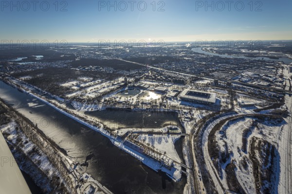 Aerial view, football stadium Schauinsland-Reisen-Arena, MSV Duisburg Arena, Sportpark Duisburg,