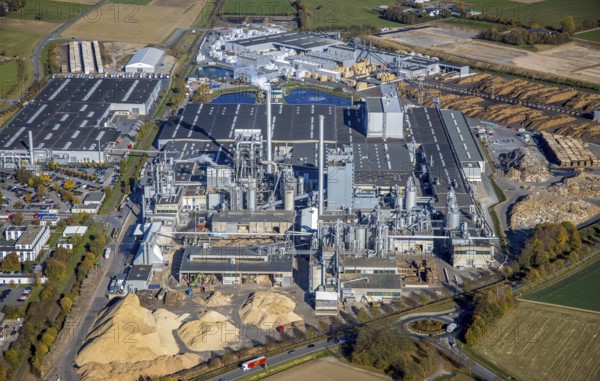 Aerial photograph, Egger Holzwerkstoffe GmbH in Brilon, Sauerland, North Rhine-Westphalia, Germany,