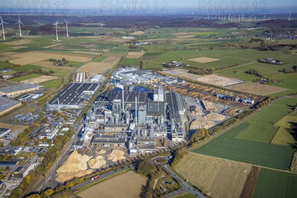 Aerial photograph, Egger Holzwerkstoffe GmbH in Brilon, Sauerland, North Rhine-Westphalia, Germany,