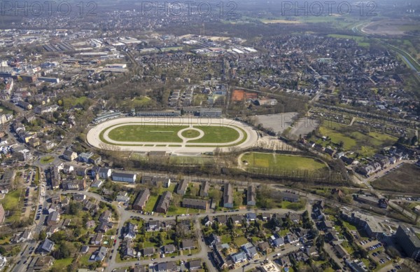 Aerial view, trotting track Dinslaken, Bärenkampallee, Dinslaken, Ruhr area, North