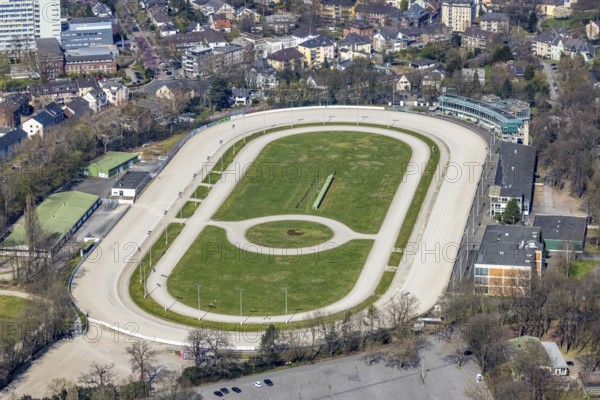 Aerial view, trotting track Dinslaken, Bärenkampallee, Dinslaken, Ruhr area, North