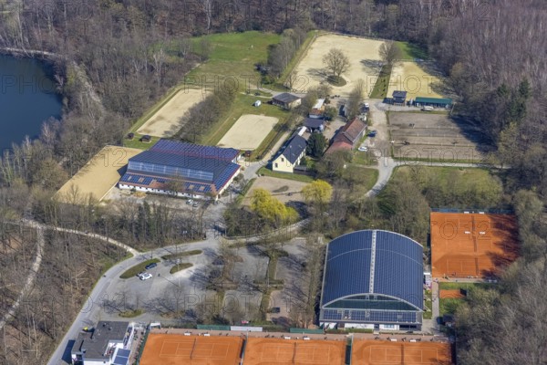 Aerial view, riding centre, riding and driving club 1947 e.V. Hiesfeld, Dorfstraße, Hiesfeld,