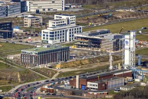 Aerial view, technology park Phönix-West, Hacheney, Dortmund, Ruhr area, North Rhine-Westphalia,