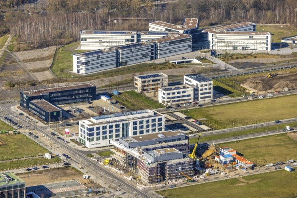 Aerial view, technology park Phönix-West, Amprion, Hacheney, Dortmund, Ruhr area, North