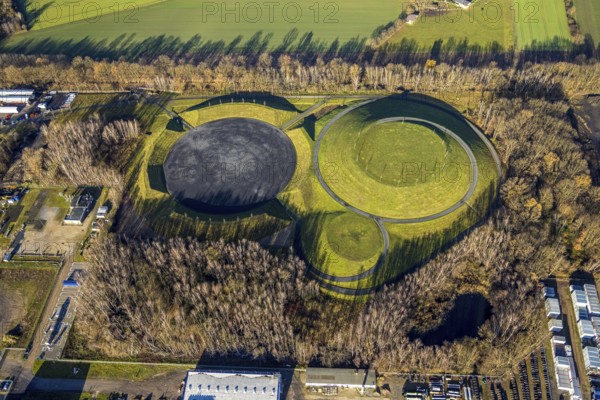 Aerial view of the landscaping work in the CreativQuartier Fürst Leopold on the former site of the