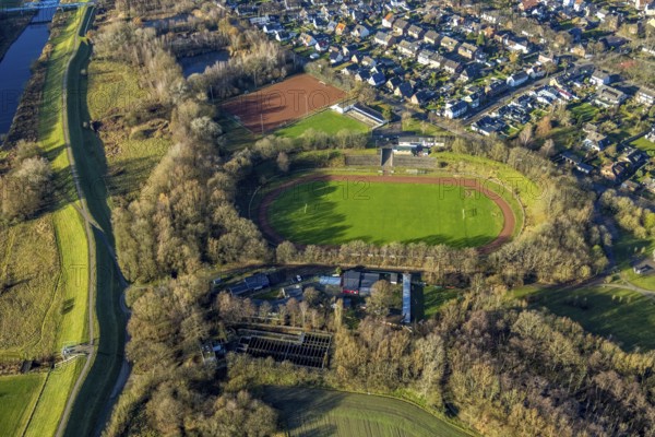 Aerial view of the sports field SuS Hervest-Dorsten 1919 in the Ellerbruchstraße in Dorsten in the