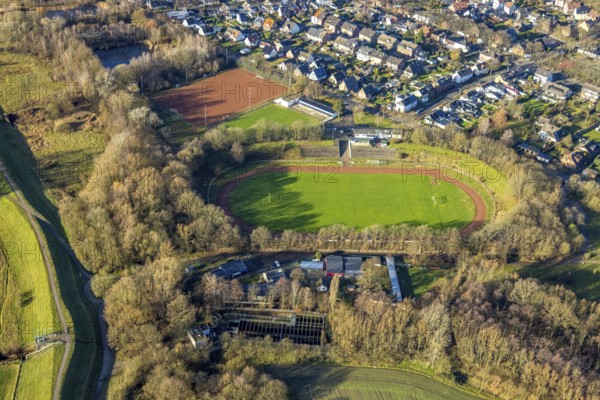 Aerial view of the sports field SuS Hervest-Dorsten 1919 in the Ellerbruchstraße in Dorsten in the