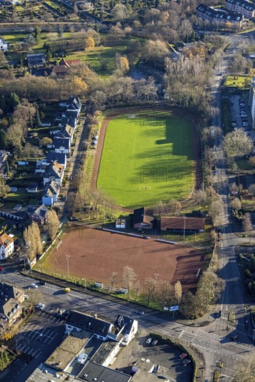 Aerial view of the Jahnplatz of FC Rot-Weiß Dorsten 1919 in Dorsten in the Ruhr area in North