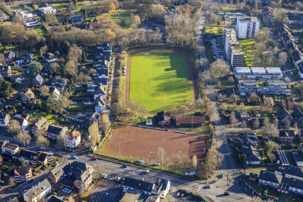 Aerial view of the Jahnplatz of FC Rot-Weiß Dorsten 1919 in Dorsten in the Ruhr area in North
