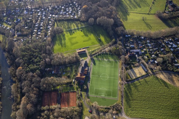 Aerial view of the sports field TUS Gahlen 1912 in Dorsten in the Ruhr area in North