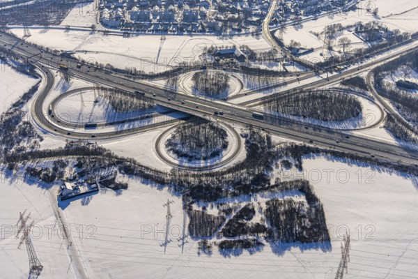 Aerial view, motorway junction Dortmund-Witten, A45 and A44, Persebeck, Dortmund, Ruhr area, North
