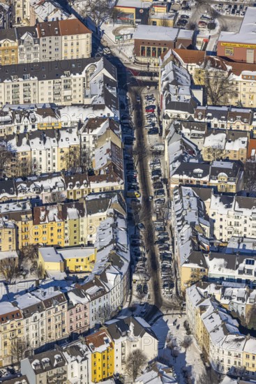 Aerial view, residential area Brunnenstraße, cleared street, Nordmarkt, Dortmund, Ruhr area, North