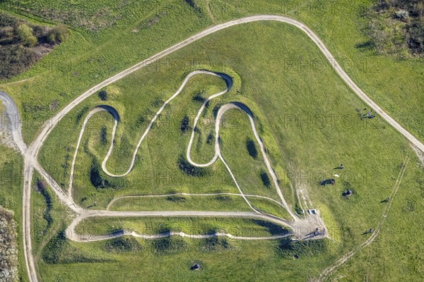 Aerial view, sports facility Mountainbike-Arena EDG, Deusen, Dortmund, Ruhr area, North