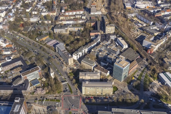 Aerial view, crossing Ostwall, DEW21 Dortmunder Energie- und Wasserversorgung GmbH, city archive