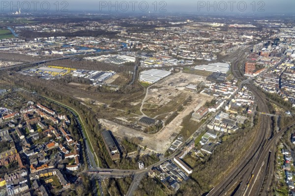 Aerial view, industrial estate of Union Gewerbehof GmbH Rheinische Straße, ZukunftsCampus, Union