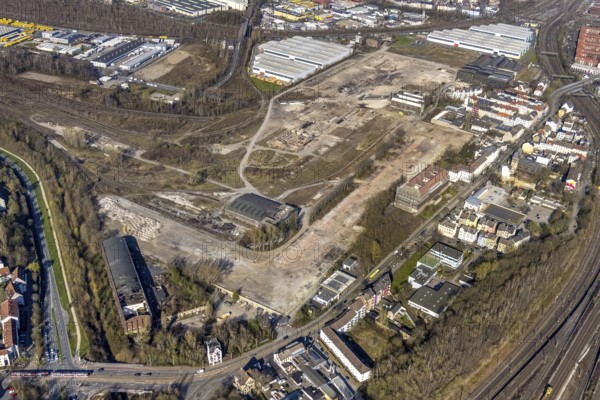 Aerial view, industrial estate of Union Gewerbehof GmbH Rheinische Straße, ZukunftsCampus, Union